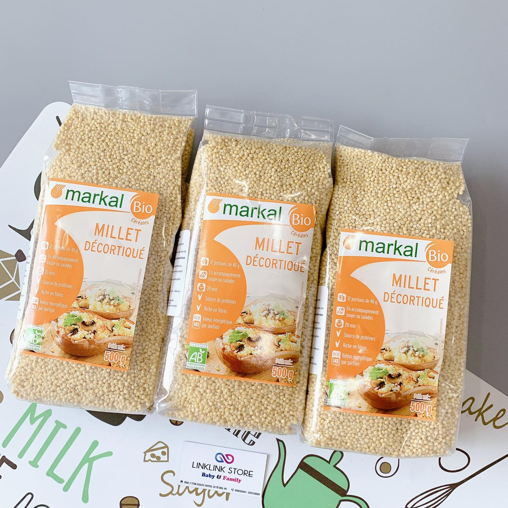 Hạt Kê Hữu Cơ Bóc Vỏ Markal 500g (Hạt kê đã tách vỏ hữu cơ)