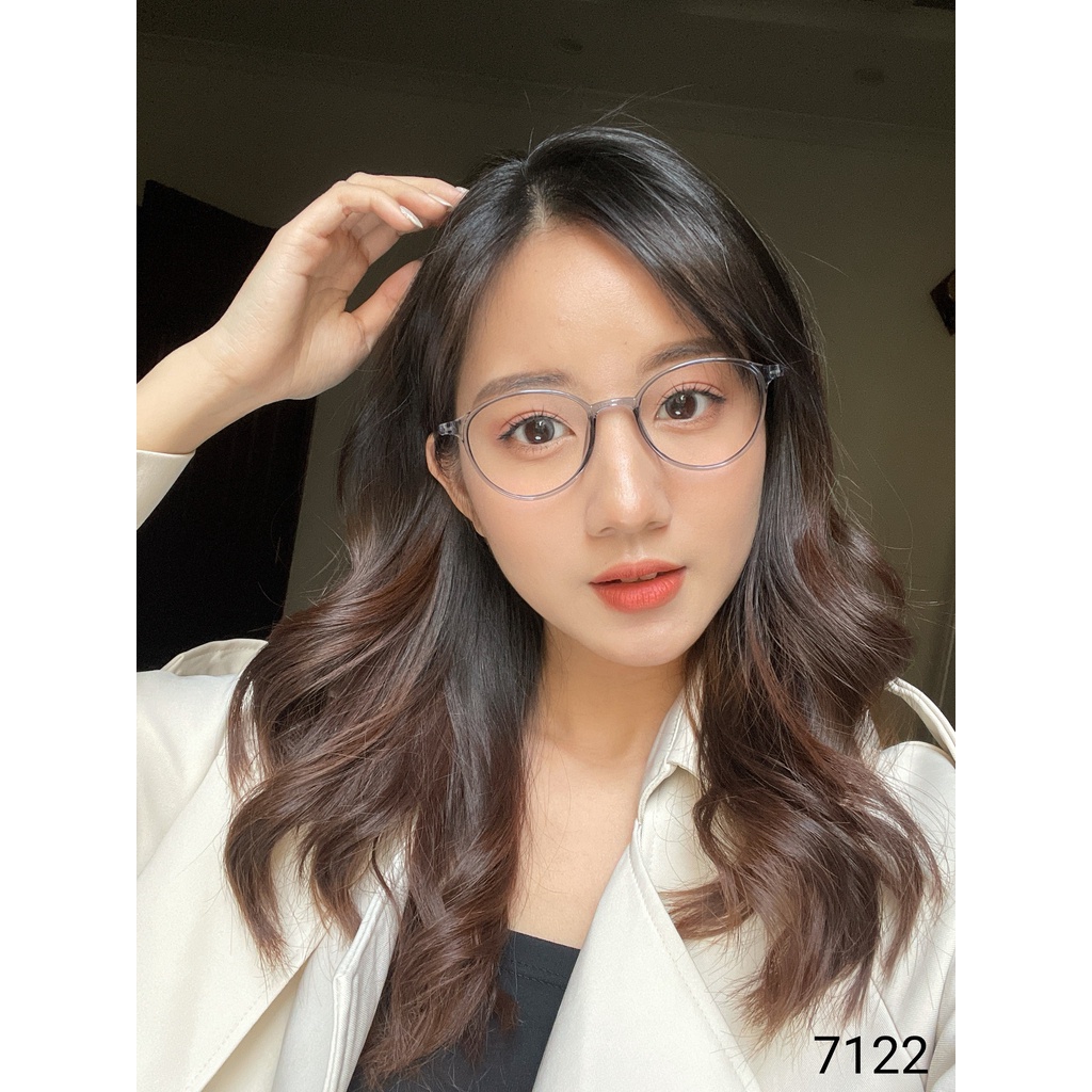Kính mắt tròn nhỏ nữ LILYEYEWEAR chất liệu nhựa dẻo giả cận màu sắc thời trang 7122