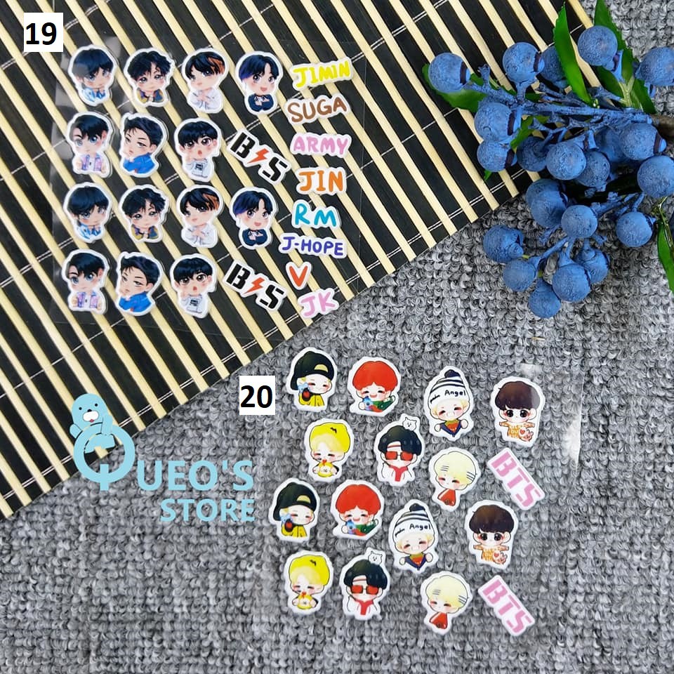 Sticker 3D dán điện thoại, laptop BTS, GOT7, Wanna one, Blackpink, Nine percent