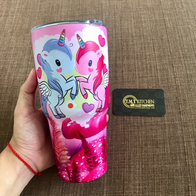 LY GIỮ NHIỆT YETI NGỰA 1 SỪNG PONY 900ML (Logo YETI dập nổi - full phụ kiện)