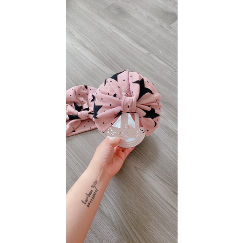 Mũ turban mùa hè cho bé yêu - nhũ mỏng hai lớp