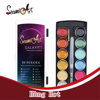 [Hàng Hot ] Set 12 Màu Nước Kim Tuyến Lấp Lánh Ấn Tượng SeamiArt
