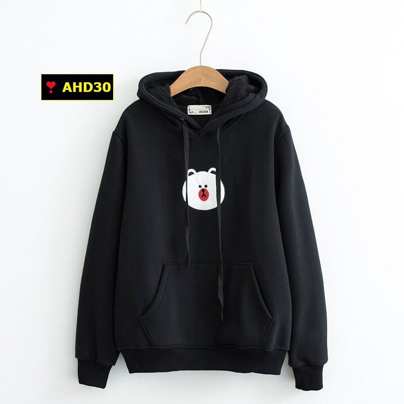 ÁO HOODIE CON GẤU CÓ NÓN CHẤT NỈ BÔNG NAM NỮ ĐỀU MẶC ĐƯỢC