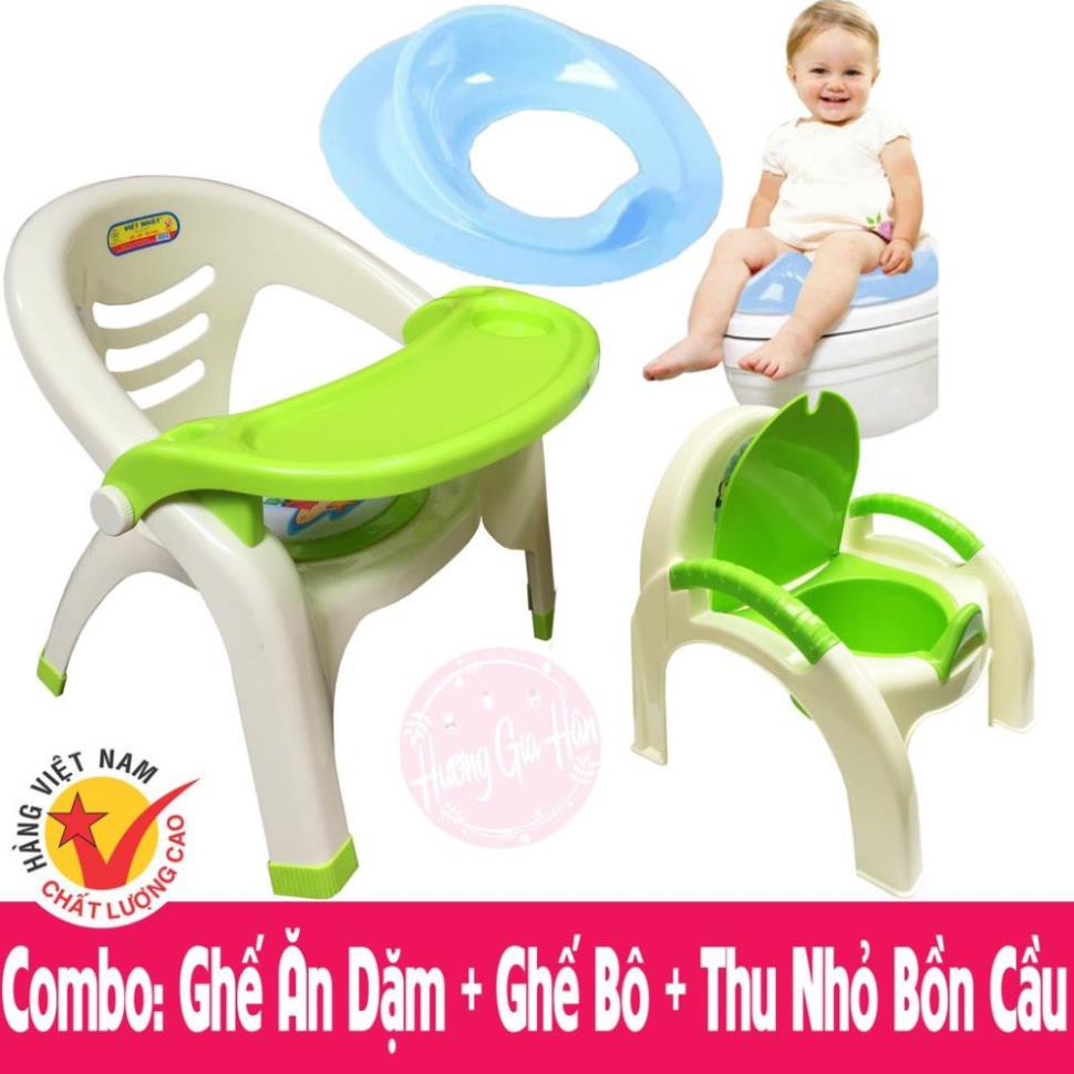 Combo 3 món Ghế ăn dặm, Ghế Bô, Thu nhỏ bồn cầu - Hàng Việt Nam chất lượng cao [Thanh Mai Shop]