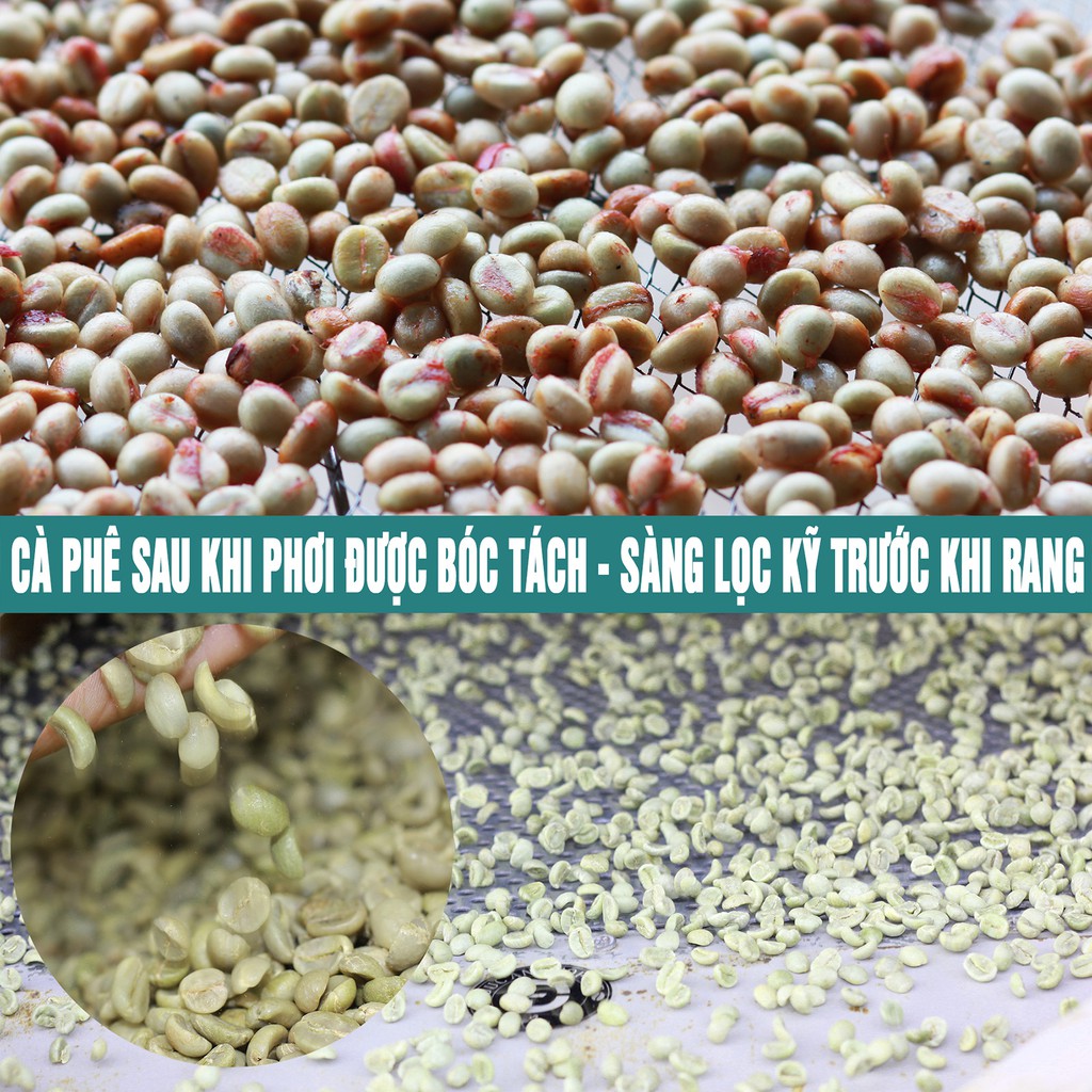 Túi 500g Cà phê rang mộc nguyên chất đủ thành phần Robusta và Arabica nguyên chất thương hiệu cafe DUC ANH COFFEE