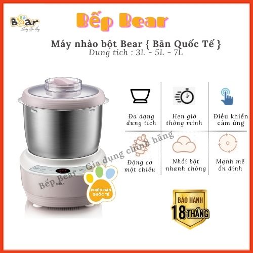 Máy Nhào Bột Tự Động Bear_Dung Tích 3.5L, 5L, 7L_Trộn Ủ Bột Tự Động_Bản Quốc Tế Bảo Hành 18 Tháng