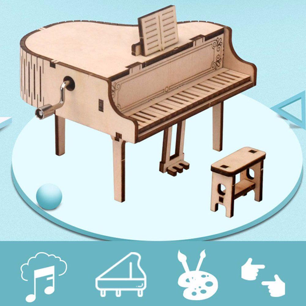 Mmluck Hộp Nhạc Đàn piano 3d Bằng Gỗ Độc Đáo