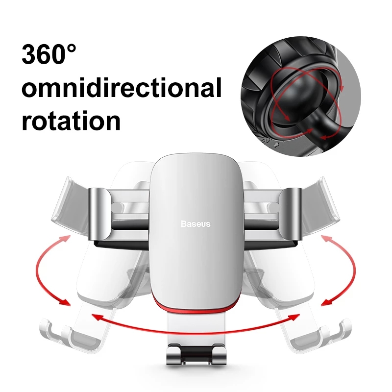 [VES] 360 ° Rotatable Car Universal Mobile Phone Holder/ Metal Age Gravity Multifunctional Snap-in Car Bracket/ In Car Phone Bracket Compatible with IPhone and All Android Phones