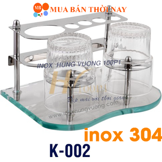 Kệ Ly Bàn Chải Kem Đánh Răng Ngang Inox 304 Kiếng K 002