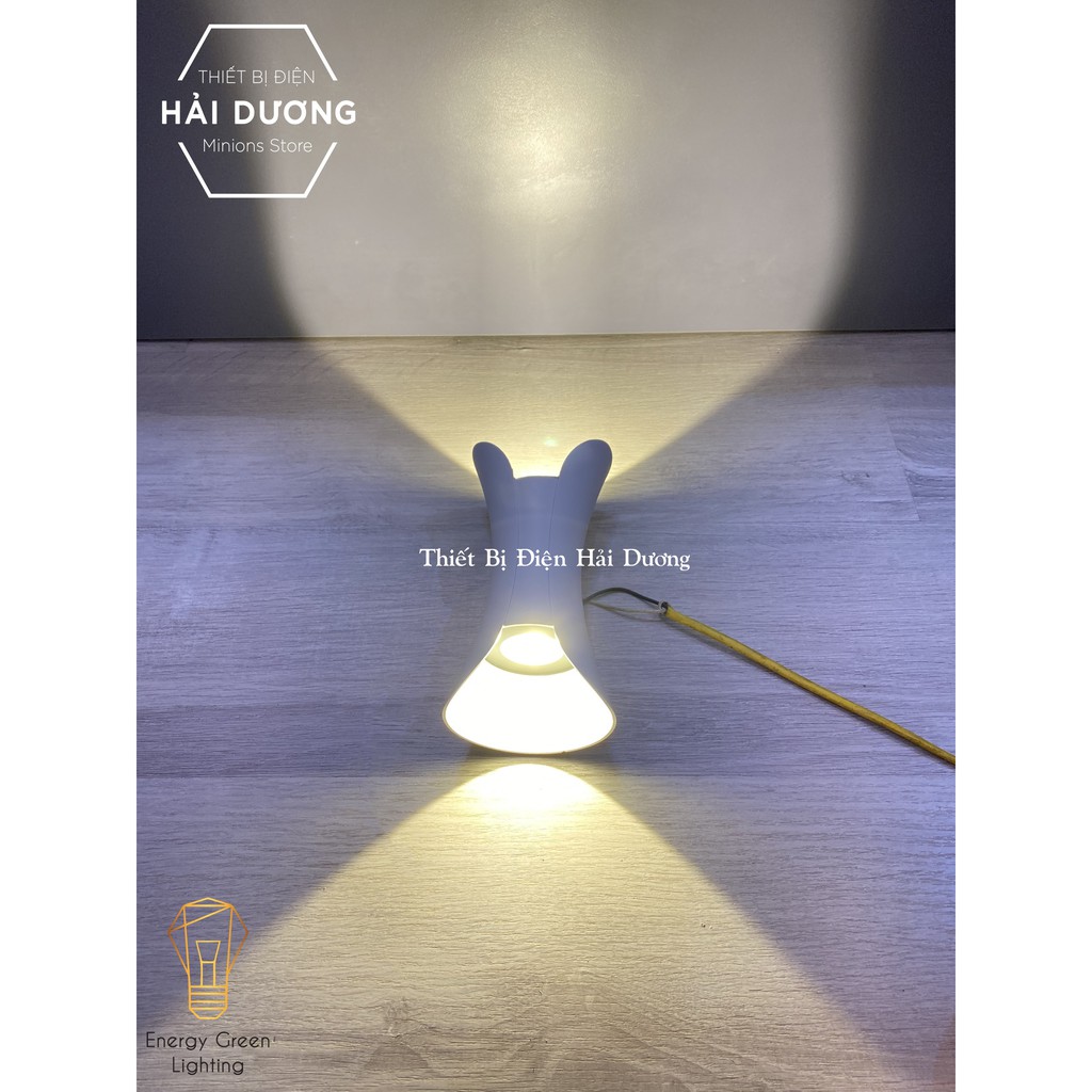 Đèn Tường Cong 2 Đầu Phát Sáng DT-2238 Ánh Sáng Vàng - Led Siêu Sáng 10w - Có Video - Chống Nước - Energy Green Lighting