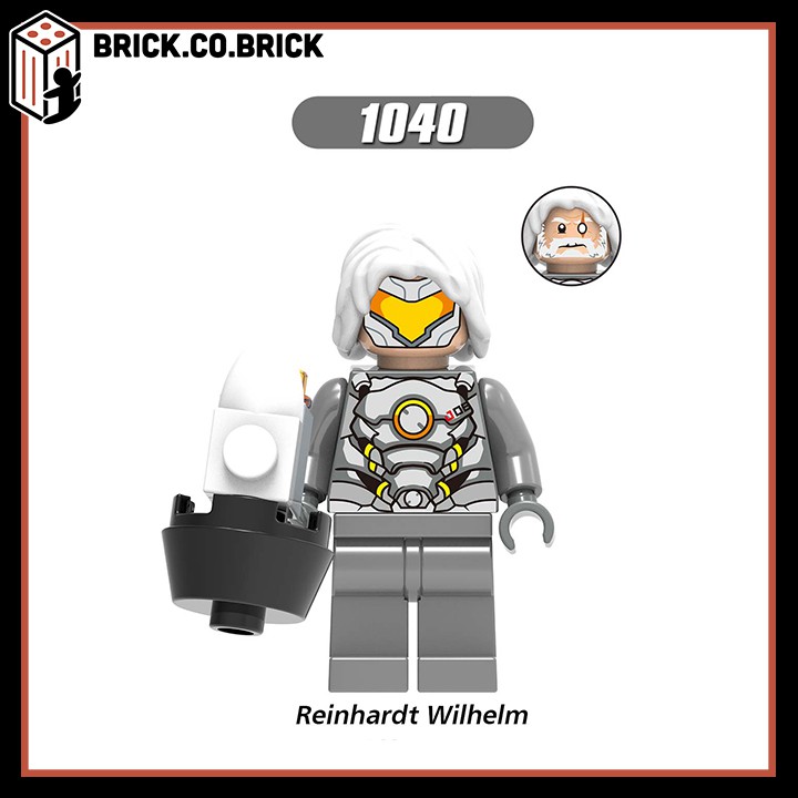 X0230 (CÓ SẴN)- Trò chơi Over Watch: Reinhardt, Tracer, Reaper và D.va-Đồ chơi lắp ráp mô hình non lego và minifig