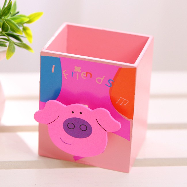Hộp đựng bút bằng gỗ hình thú các con vật cute dễ thương