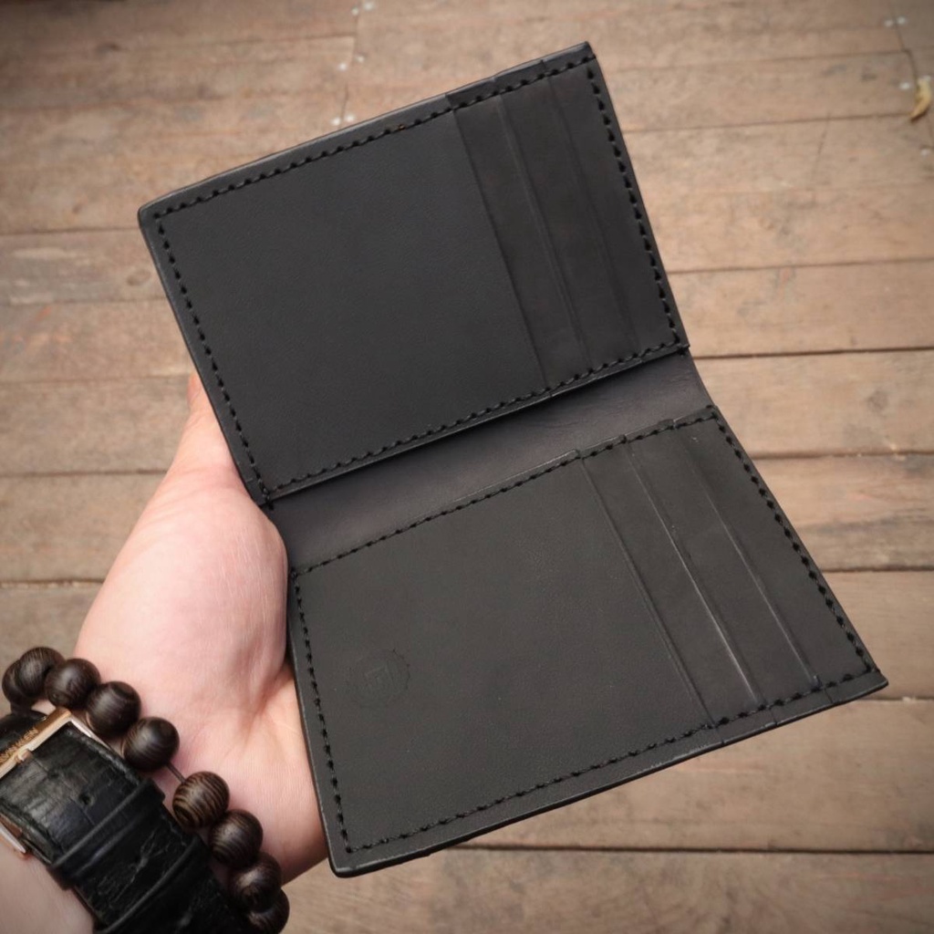 Ví nam gập đôi da bò Crazy Horse may thủ công Handmade 100%, chính hãng Lucas Shoes, bảo hành 6 tháng