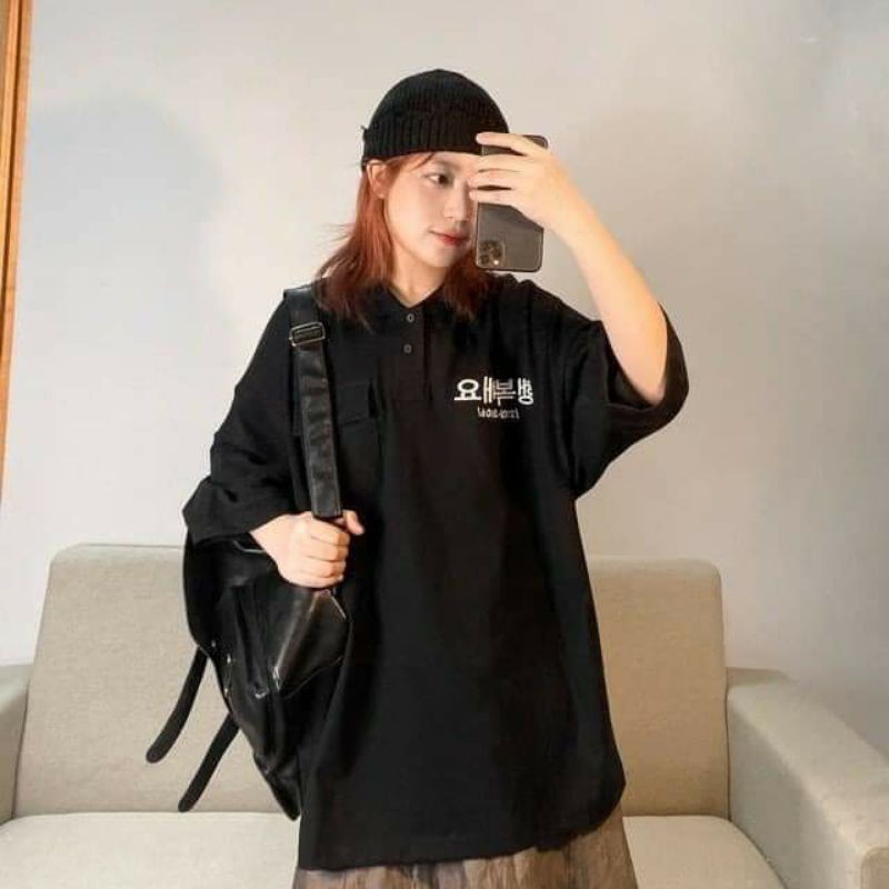 Áo Polo Chữ Hàn Unisex