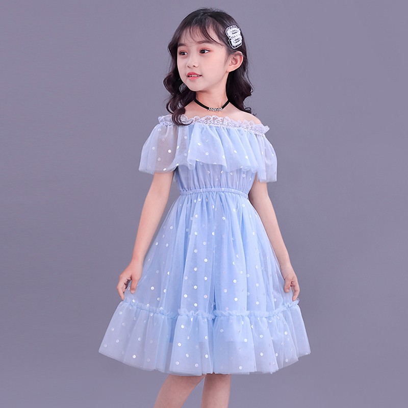 váy trẻ em gái cô dâu cho bé Đầm công chúa phối ren dành 2-10 tuổi 10