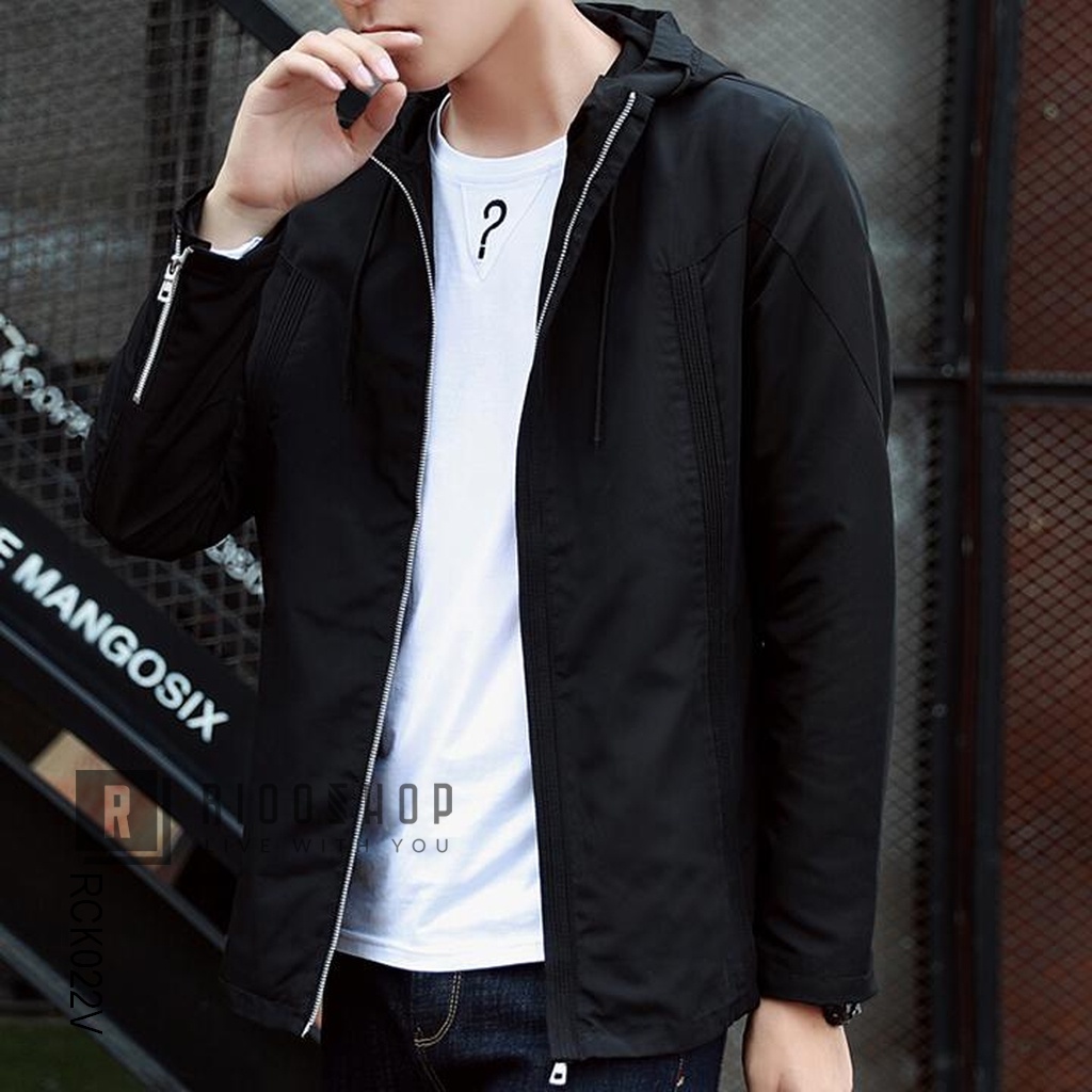 Áo khoác nam dù cán dày 2 lớp cao cấp có nón cực đẹp phong cách Hàn quốc RCK022