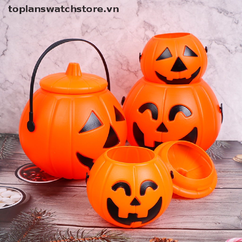 Halloween Party Props Plastic Pumpkin Bucket Decorate Halloween Decoration