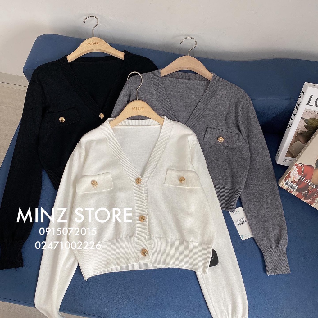 Cardigan ngắn 3 khuy đồng #702 (5 màu)