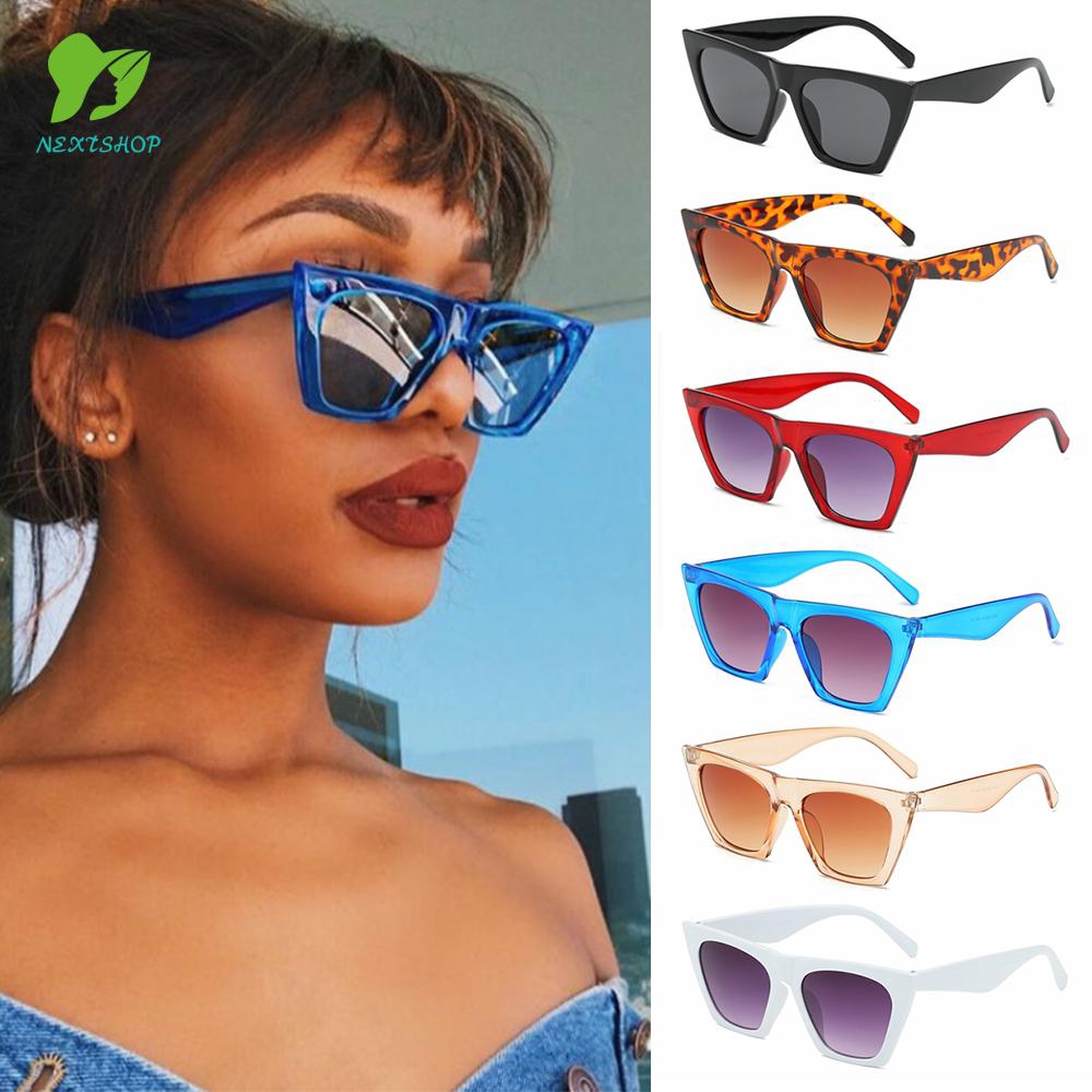 NEXTSHOP Streetwear Trendy Style Eyewear UV400 Protection Square Frame Sunglasses for Women