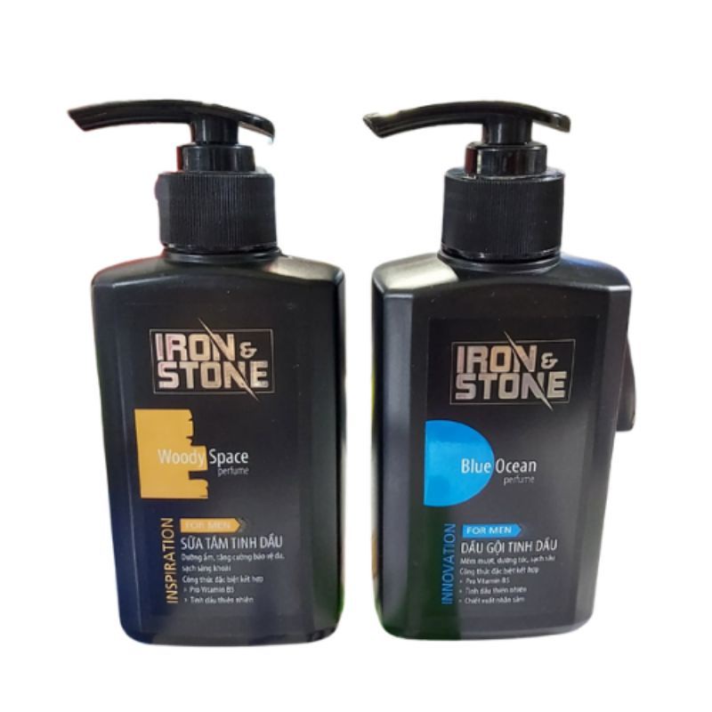 DEAL SỐC -Dầu gội ,sữa tắm tinh dầu Iron&stone for men 180h