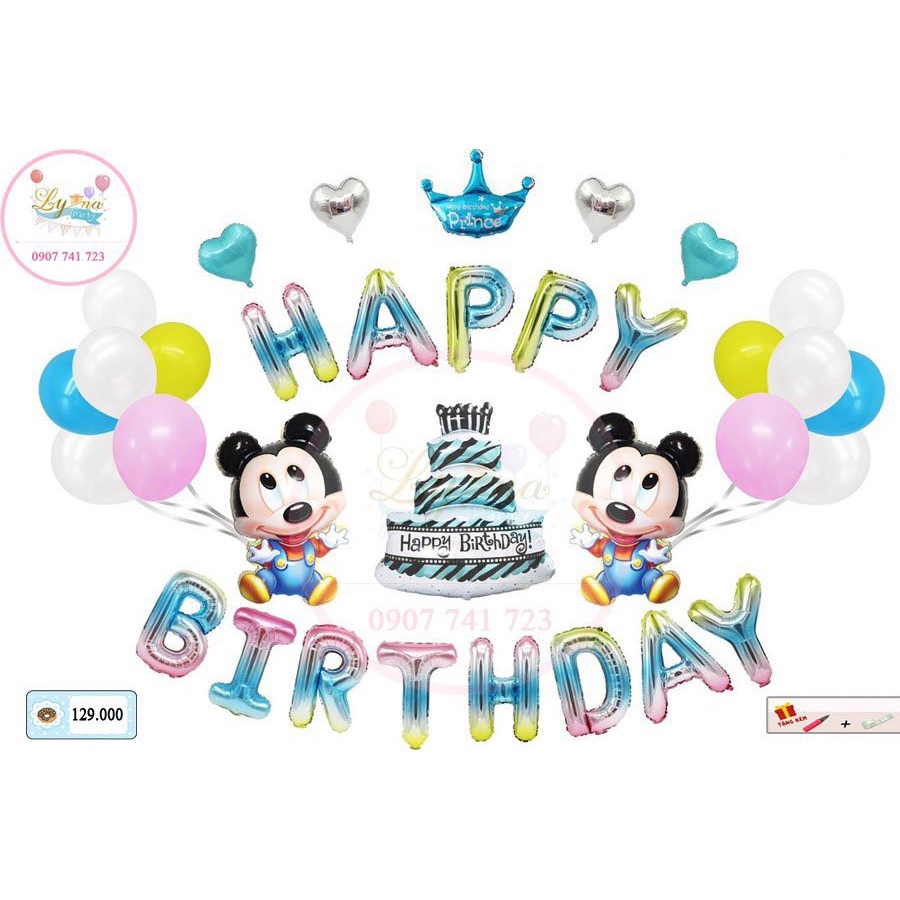 Set Bóng Sinh Nhật Bé Chuột - Baby Shark