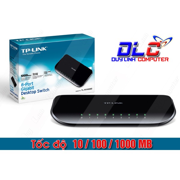 1000Mbs - Switch HUB Tp-Link 8 Port 1Giagabit SG1008D [Chính Hãng] Truy cập mạng tốc độ cao - không độ trễ