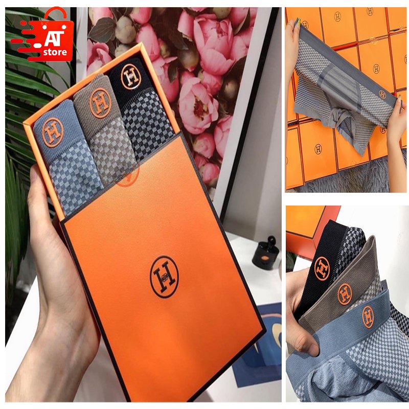 ComBo 3 quần lót nam, sịp đùi nam H.ermes HỘP CAM loại 1 ( size 50-80kg )