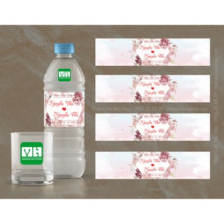 Set 10 tem dán chai nước tiệc cưới, hỏi, sinh nhật...