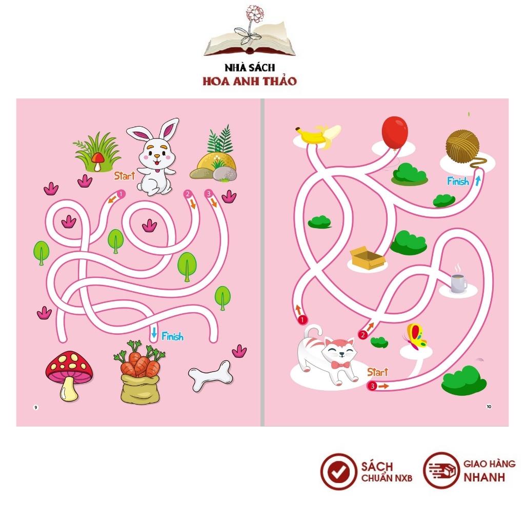 Sách - Trò Chơi Mê Cung Phát Triển Trí Tuệ 1234 - Phiên Bản Wipe Clean:Viết Xóa Được (Dành Cho Trẻ 2-6 Tuổi)