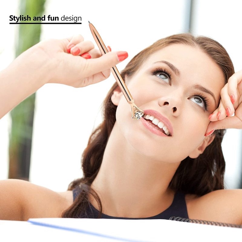 1 Bút Bi Đính Pha Lê Sang Trọng Di Động Cho Học Sinh/Gia Đình/Văn Phòng