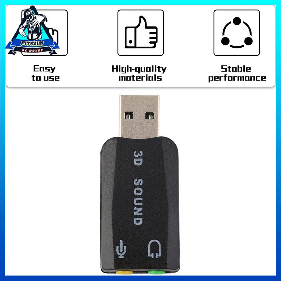 USB 2.0 sang 3D Mic Loa Tai nghe Âm thanh Bộ chuyển đổi Card âm thanh 5.1 cho Máy tính xách tay PC [8/7]