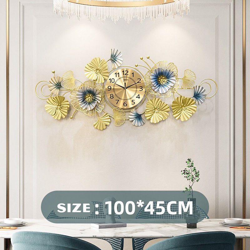 Đồng hồ decor hoa sắt trang trí 3D ấn tượng mã BS204 size 1m