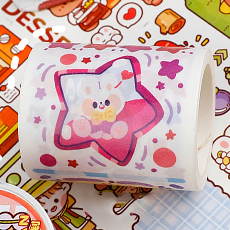 Băng Keo Washi Họa Tiết Hoạt Hình Dễ Thương Trang Trí Cho Học Sinh