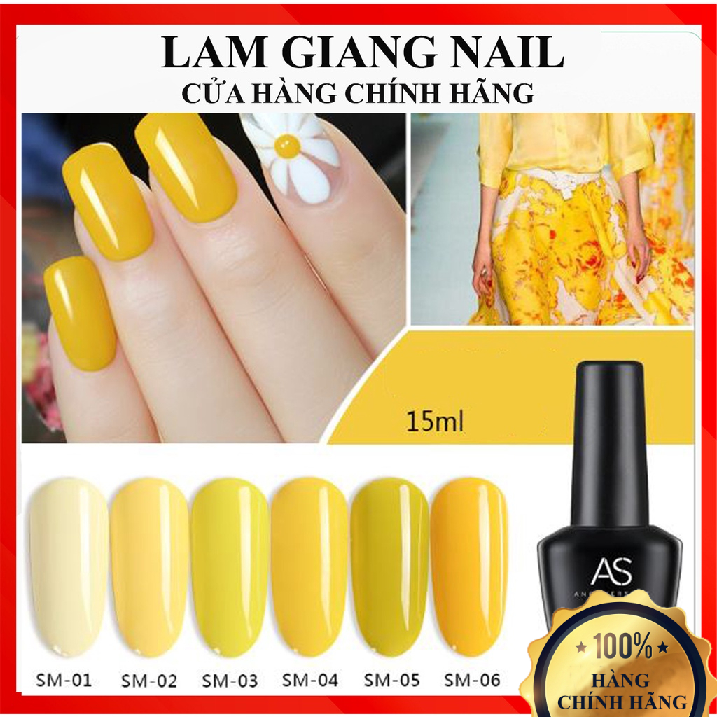 1 Set 6 chai sơn gel AS màu vàng chanh ( Mac SM )
