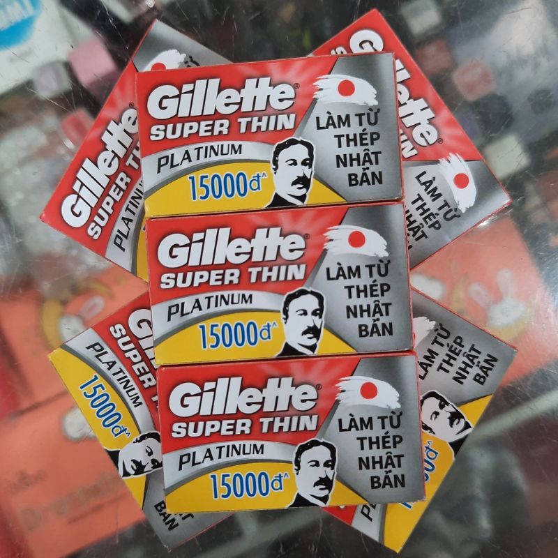 Hộp 10 Lưỡi Lam Gillette Super Thin Mẫu Mới 1 Hộp 5 Lưỡi
