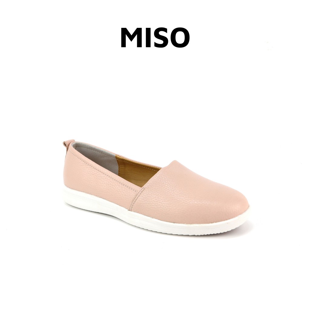 Giày slipon nữ thời trang đế bằng basic da thật êm mềm ôm chân đi làm đi chơi dạo phố du xuân MISO M038