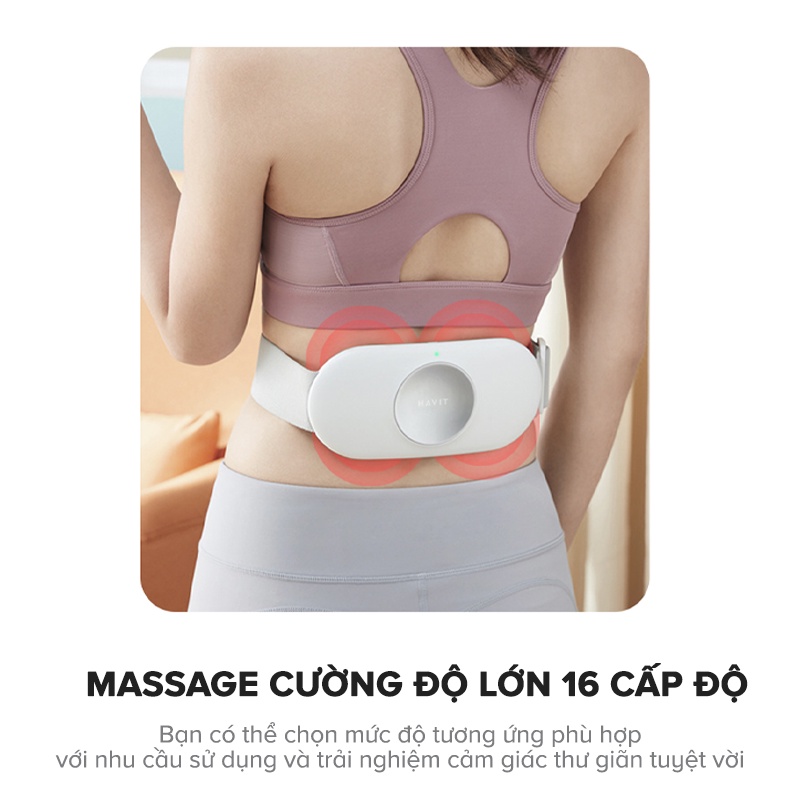 Máy Massage Lưng Không Dây Havit WM1750, Phương Pháp EMS & Phục Hồi Nhiệt Y Khoa - Chính Hãng BH 12 Tháng Dizigear