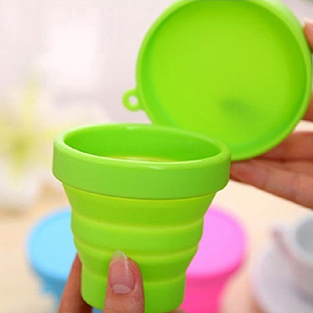 yafeixM Drinking Cup Eco-friendly Unbreakable Candy Colors Collapsible Foldable Silicone Drinking Water Cup for Home Travel Camping