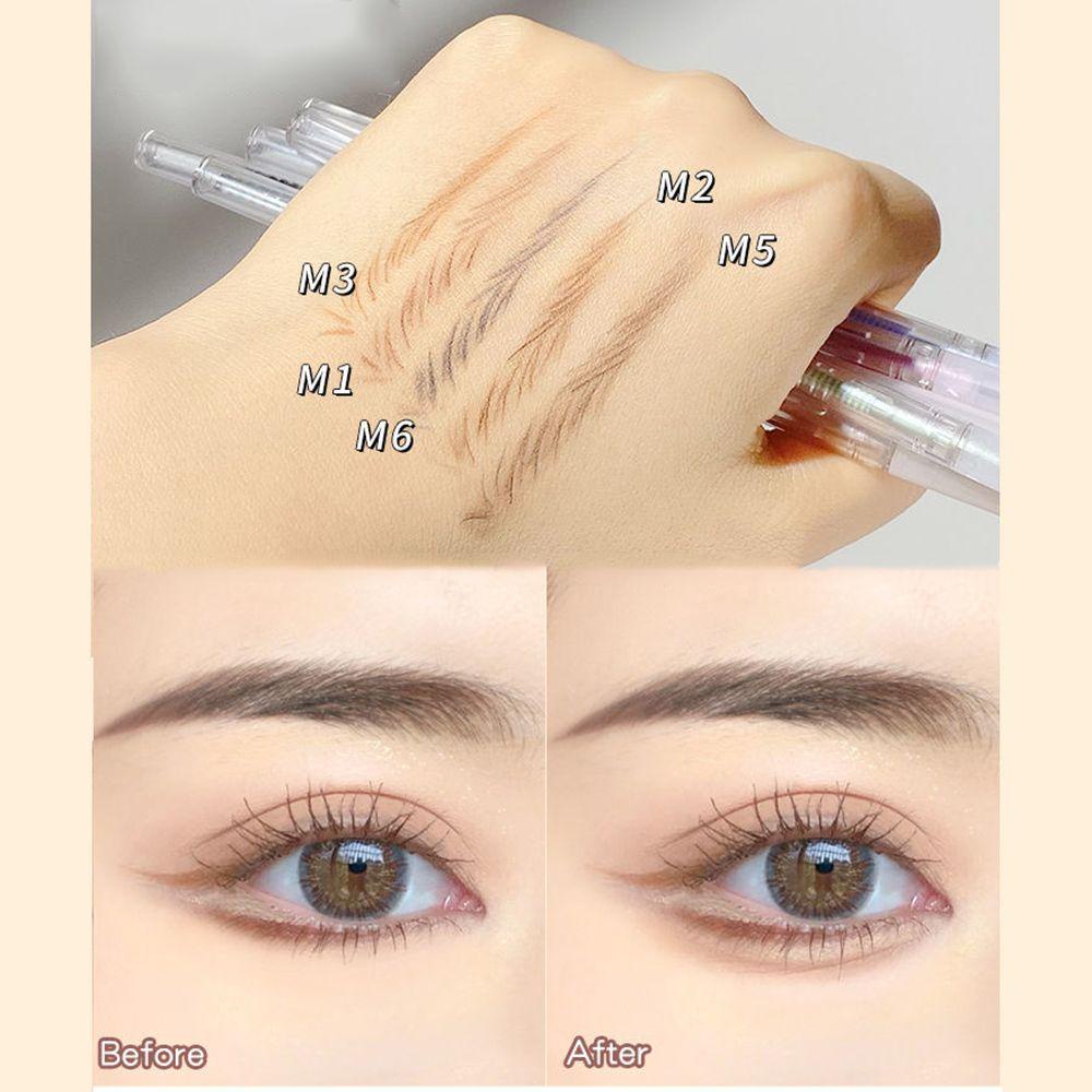 Bút Chì Kẻ Lông Mày Kèm Cọ Hai Đầu Màu Nâu / Đen Siêu Mảnh Chống Nước Chống Mồ Hôi Tự Nhiên