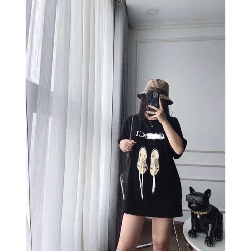 Áo Phông Phom Rộng Dấu Quần In Hình Đôi Giày Áo Thun Tay Lỡ Chất Vải Cotton - Titifa Shop