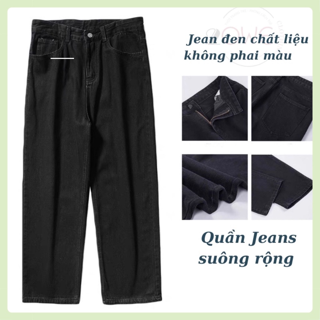 Quần jean nam baggy ống suông rộng,Quần bò nam nữ dáng đứng vải jeans bò cao cấp hottrend 2022