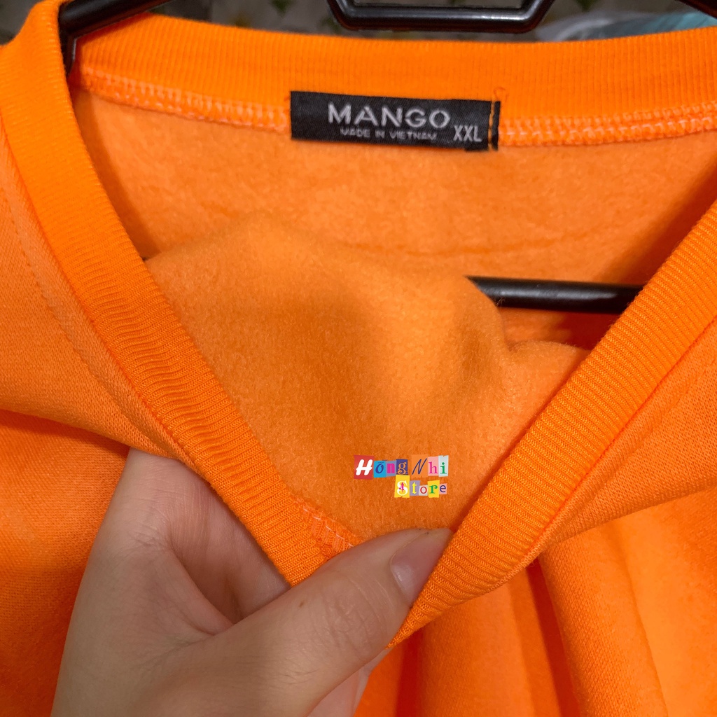 Áo Sweater Trơn Ulzzang Unisex Màu Cam Chất Nỉ Bông Cao Cấp Dáng Rộng Nam Nữ - MM