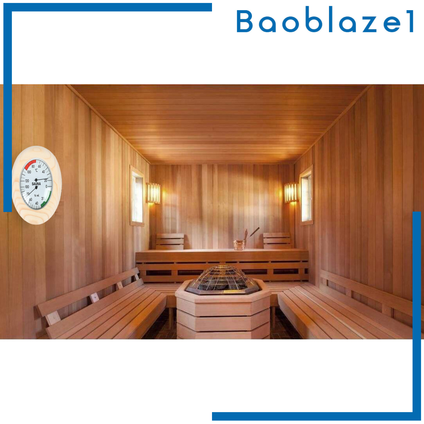 [BAOBLAZE1]Digital Sauna Wooden Hygrothermograph Thermometer & Hygrometer fpr Sauna Room