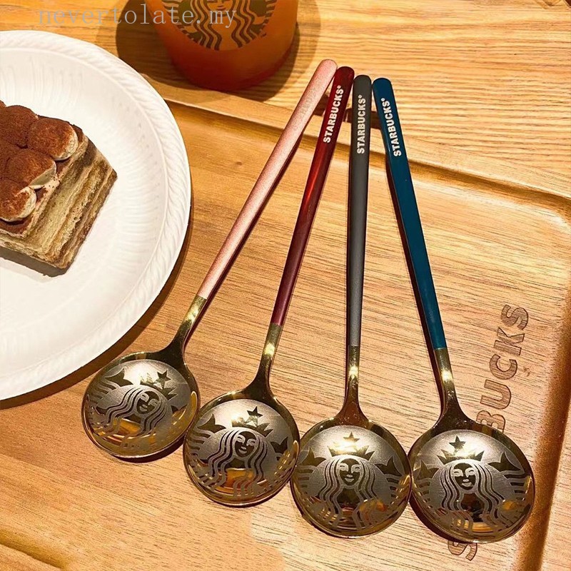 Muỗng cà phê starbucks bằng thép không gỉ 304 cao cấp có tay cầm dài 15cm