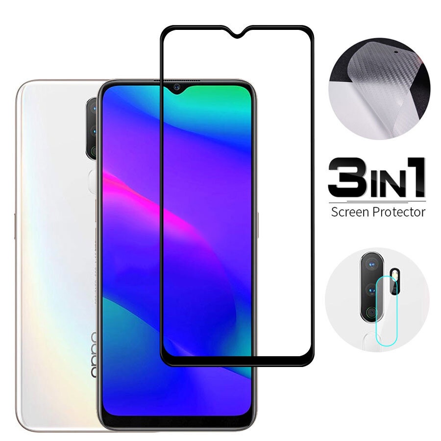 Ốp Điện Thoại Kính Cường Lực 3 Trong 1 Cho OPPO REALME C21Y C25Y 9 9i 8i GT Neo2 GT2 Narzo 50i A16 A16S A54S A76 Reno Ace 7 6 5 4Se 3 2F 2F 2Z F11 Find X2Lite Pro 5G