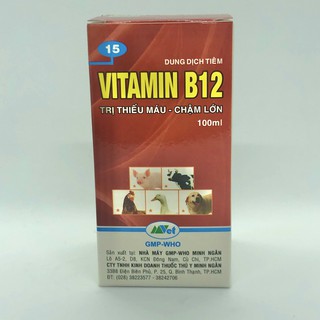 Vitamin B12 giải độc cho cây, trị bệnh thiếu máu cho động vật 100ml