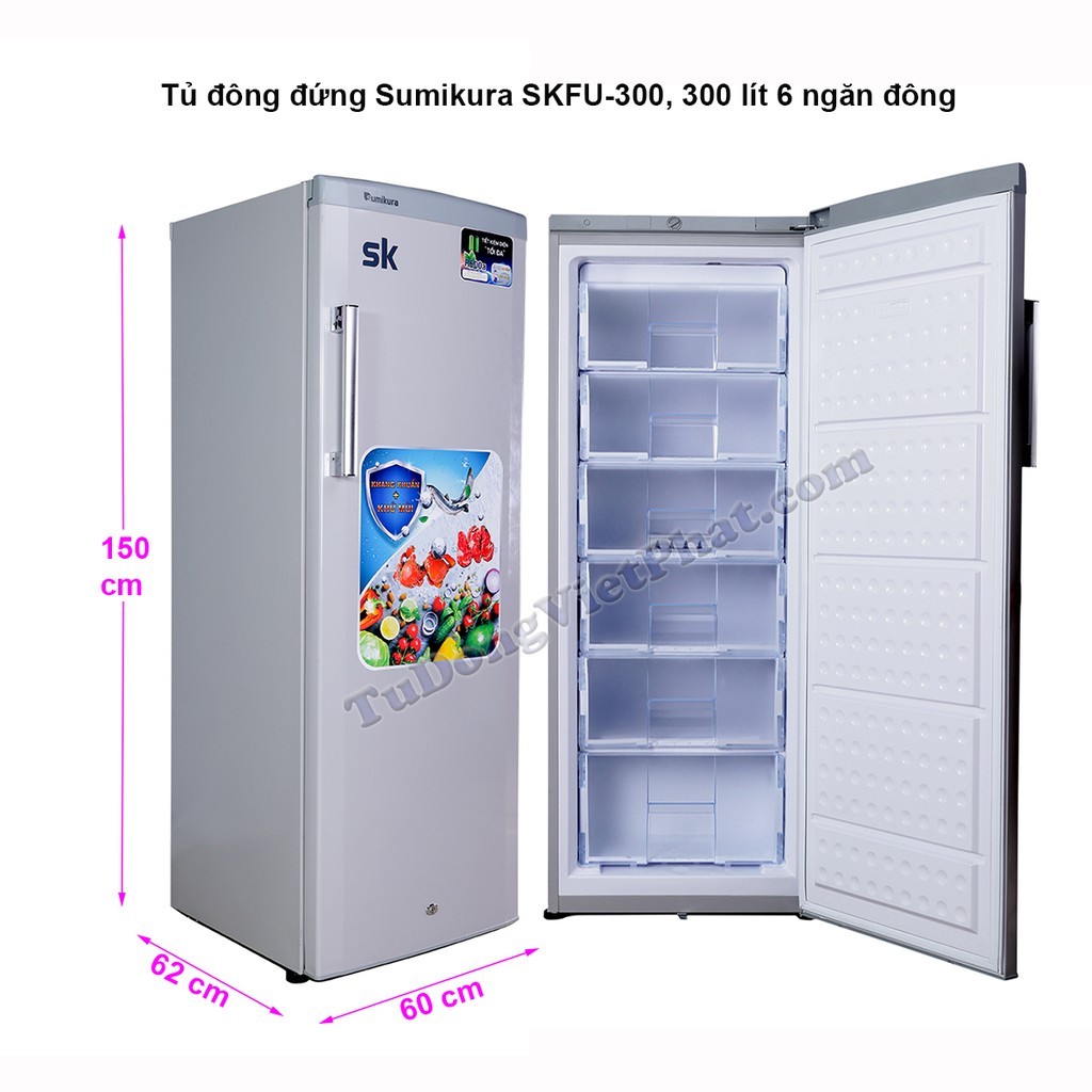 Tủ đông đứng Sumikura SKFU-300, 300 lít (Miễn phí giao tại HCM-ngoài tỉnh liên hệ shop)