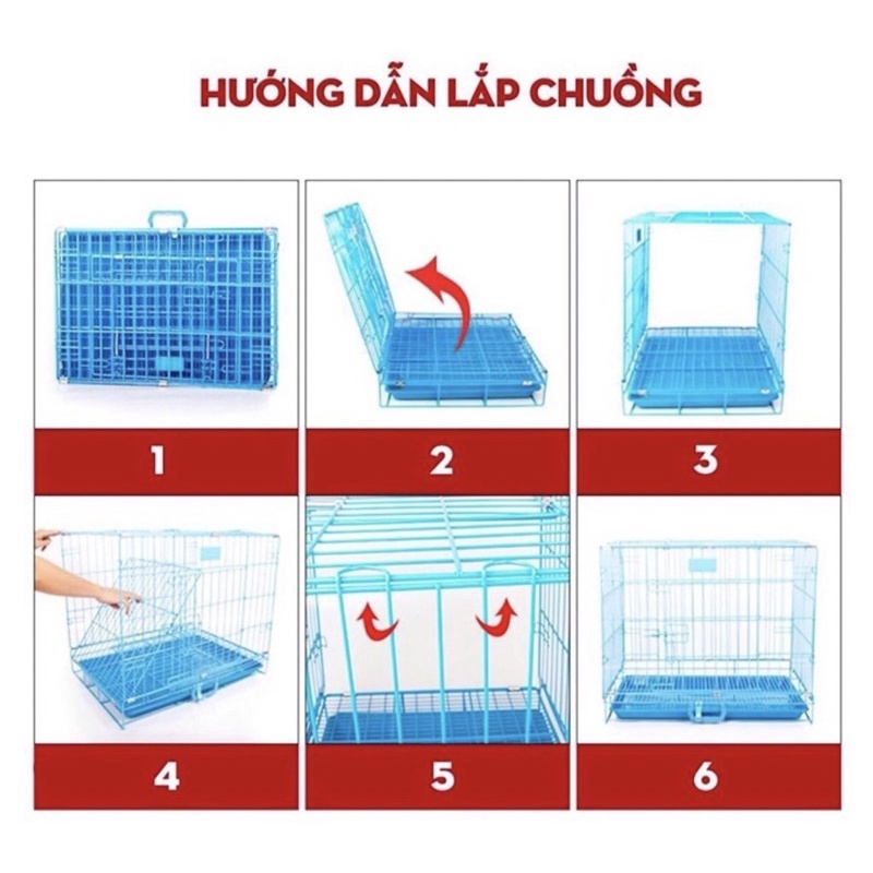 Chuồng cho chó mèo ❤️freeship❤️ chuồng sơn tĩnh điện cho chó mèo