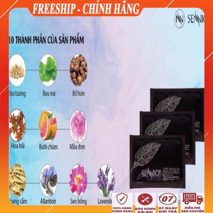 [FreeShip - GIÁ HỦY DIỆT] Sét 24 gói mặt nạ trắng da sủi bọt sennio/ Mặt nạ cho da mụn dầu kiêm sữa rữa mặt chính hãng