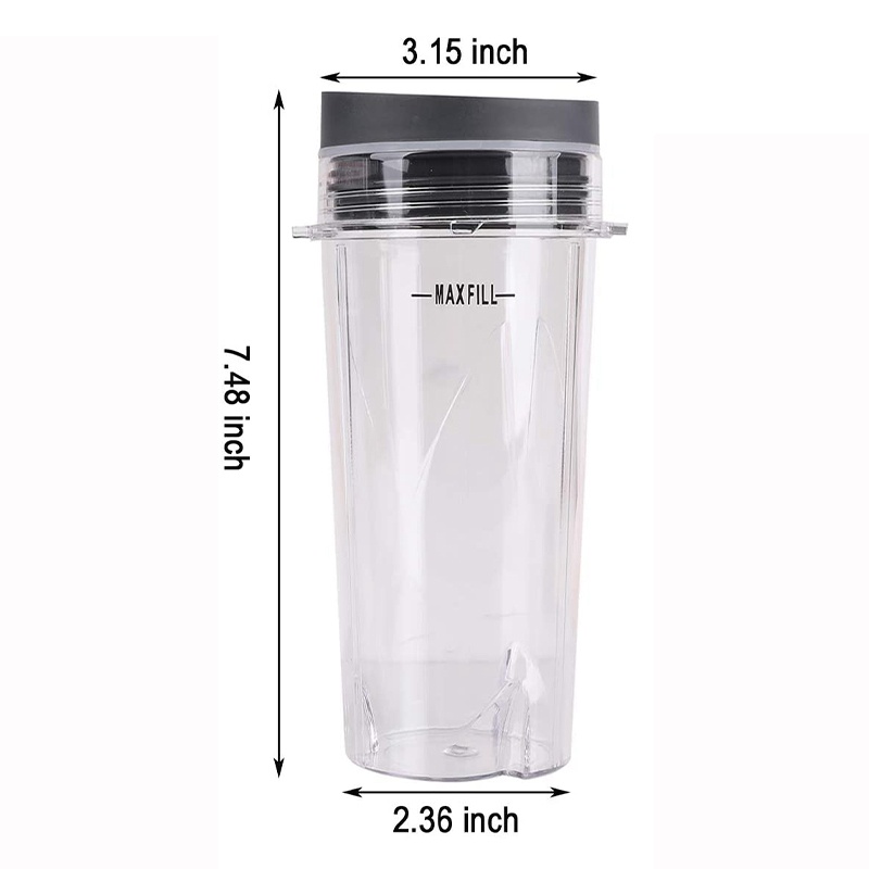 Cốc Đơn Có Nắp Đậy Thay Thế Cho Máy Xay Nutri Ninja BL660 BL770 BL740 BL810 BL830